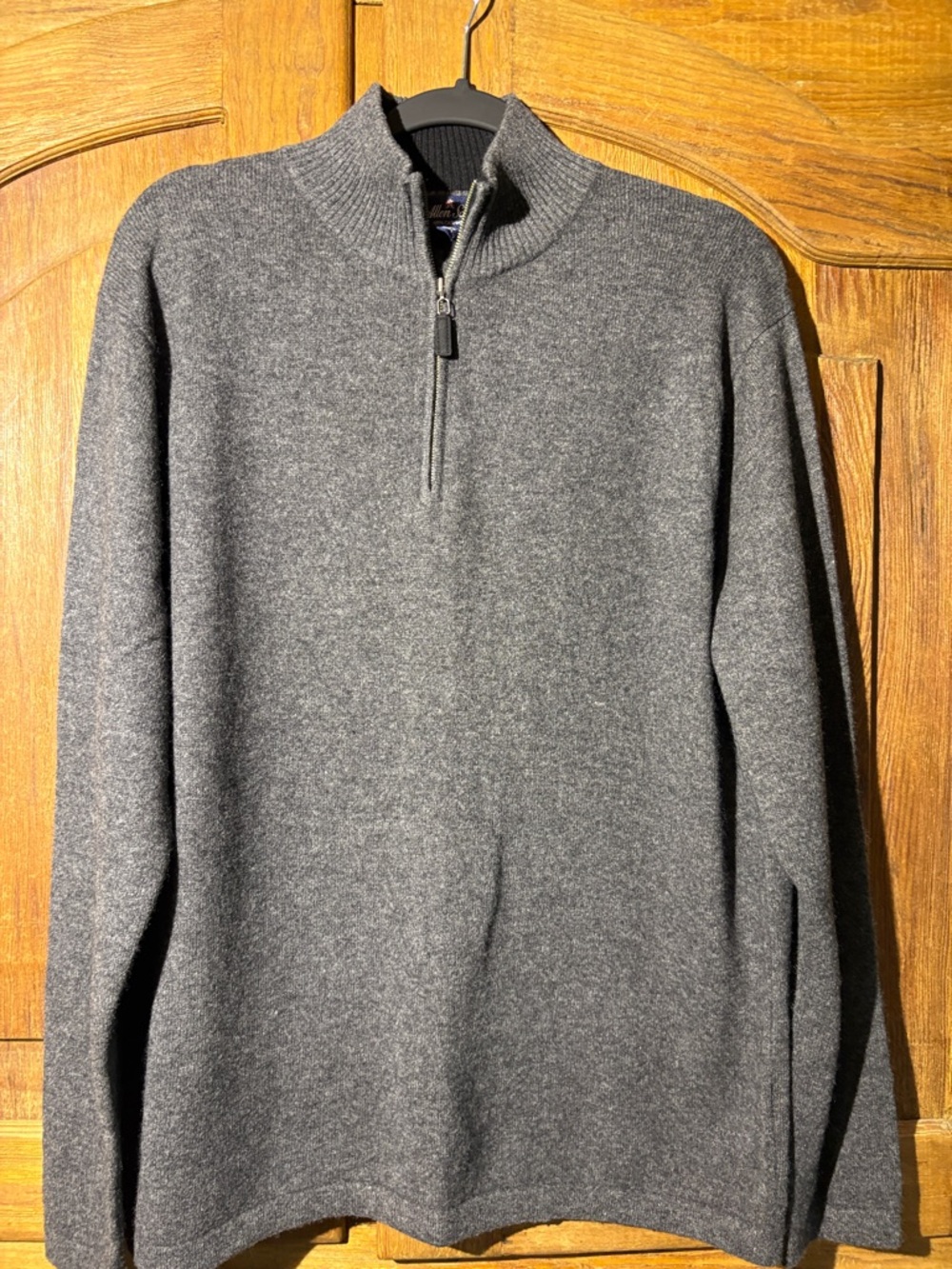 Allen Solly Men's Cashmere Charcoal Gray Half-Zip Sweater